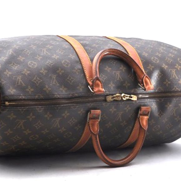 SALE! Vintage Louis Vuitton Keepall 55 Monogram Satchel Shoulder Bag Leather - Picture 8 of 16